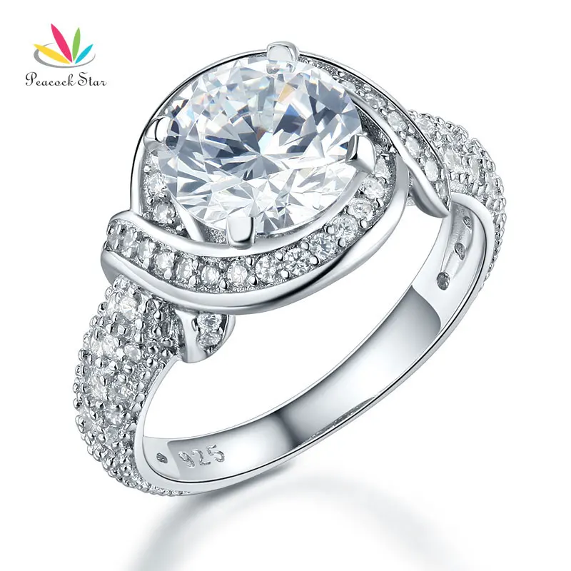 Роскошное винтажное кольцо из серебра с павлином и звездами в стиле арт-деко