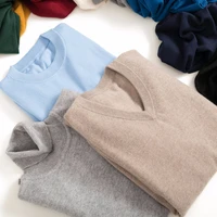 mens sweaters cashmere blend knitting v neck pullovers hot sale springwinter male wool knitwear high quality jumpers clothes
