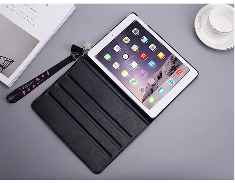 Смарт-часы кожаный чехол для нового iPad /, air/air2, 2/3/4, iPad pro 9," милый пантера Детские планшеты Cover w/ремешок на руку+ подарки