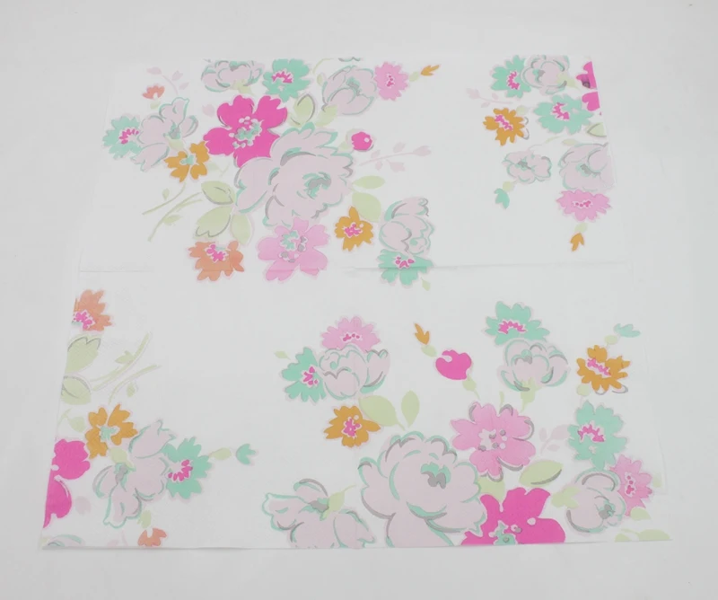 [RainLoong] 2 х слойный розовое платье с принтом Особенности цветочный Бумага салфетка