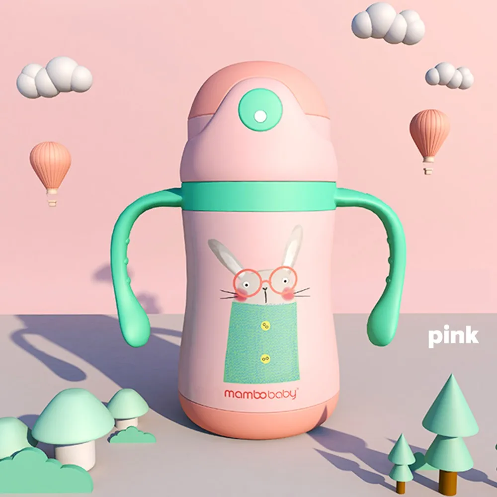 Mambobaby Color Changing Baby Cup Baby Water Bottle Water Warm Cup with Handle Kids Bottle Drinking Drinkbeker Pink for girl