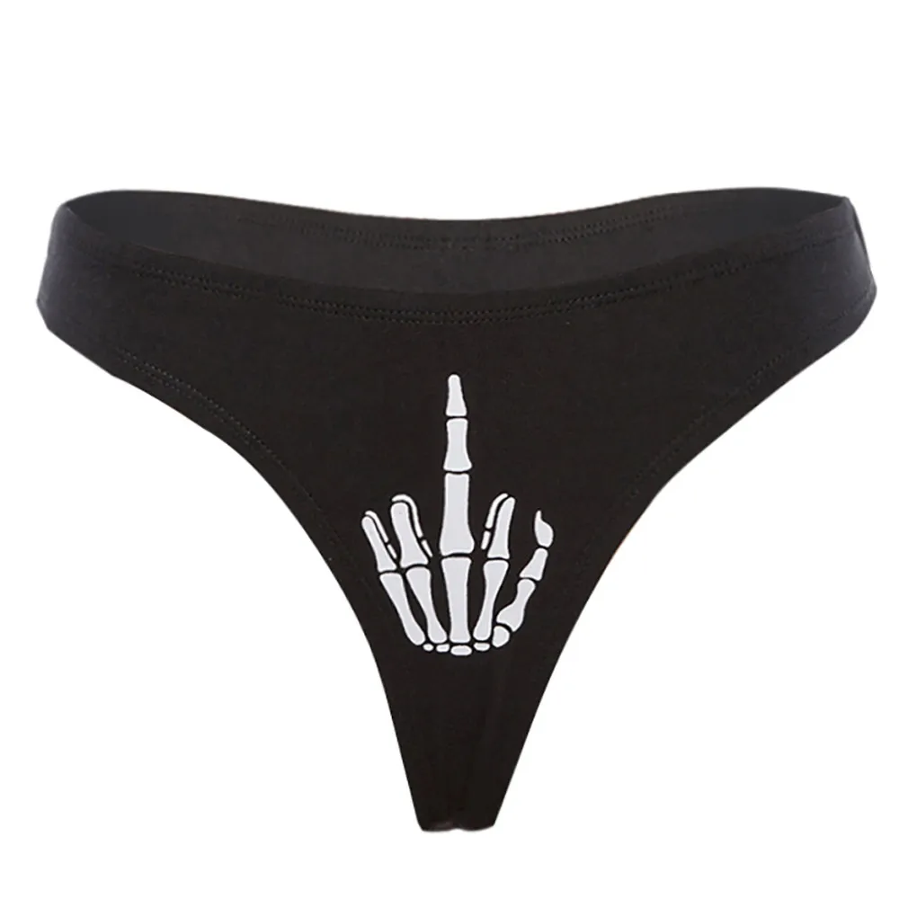 Женские хлопковые трусики стринги с забавным принтом|Женские трусики| |