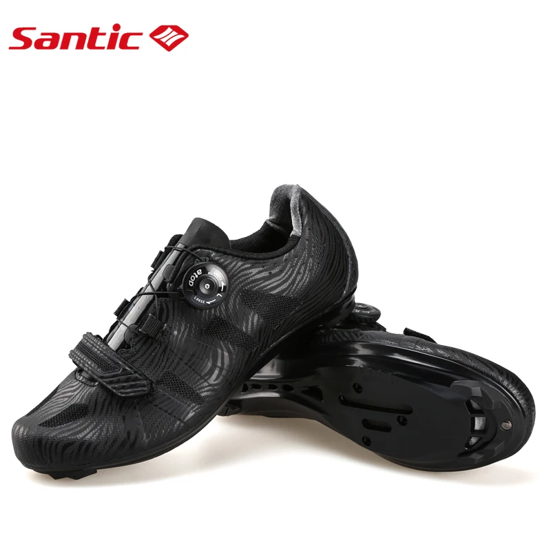 Santic Men Cycling Road Shoes Lace-up Nylon Sole Cycling Athletic Racing Team Bicycle Shoes Breathable Cycling Clothings MS17005