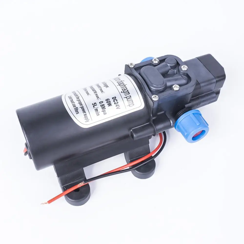 DC 24 V 60 W 130PSI 5L/Min водяной мембранный самовсасывающий насос высокого давления сельскохозяйственный Электрический водяной насос Автомойка спрей