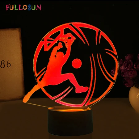 4171 7 цветов лампа в виде баскетбольного мяча USB 3D ночник светодиодный украшения для детской комнаты лампа как новинка подарок 3D огни - Испускаемый цвет: 4171