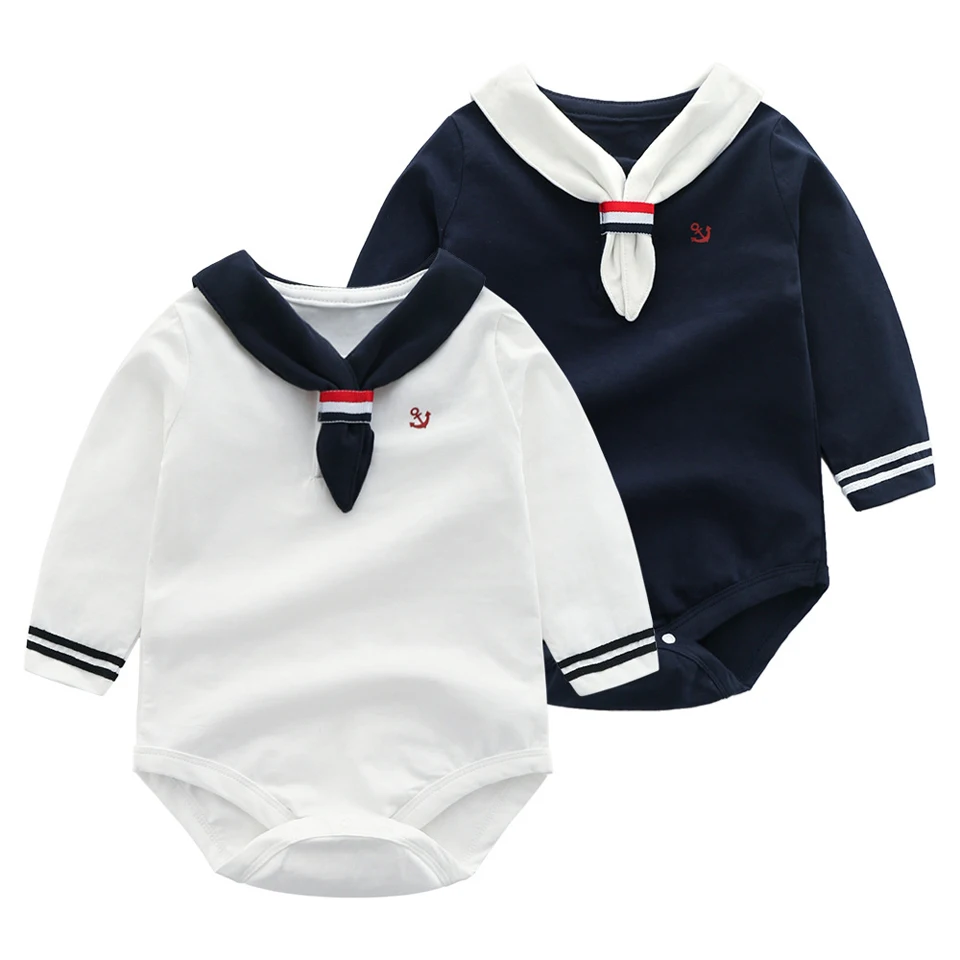 

Summer Newborn Baby Girl Clothes Baby Rompers Baby Boy Clothing Roupas Bebe Infant Jumpsuits White Navy Infant Jumpsuit Bebes