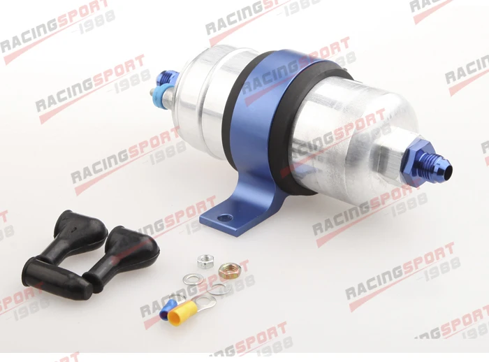 Внешний топливный насос 044 для Bosch + кронштейн заготовки черный 12AN вход 8AN Выход