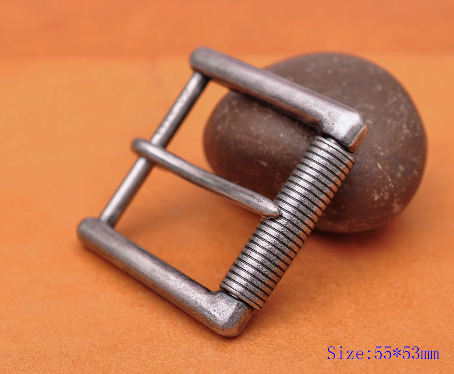 Тяжелый крепкий твердый античный серебряный зубчатый Ролик Пряжка для Veg кожаный ремень 55*53 мм(внутренний 40 мм