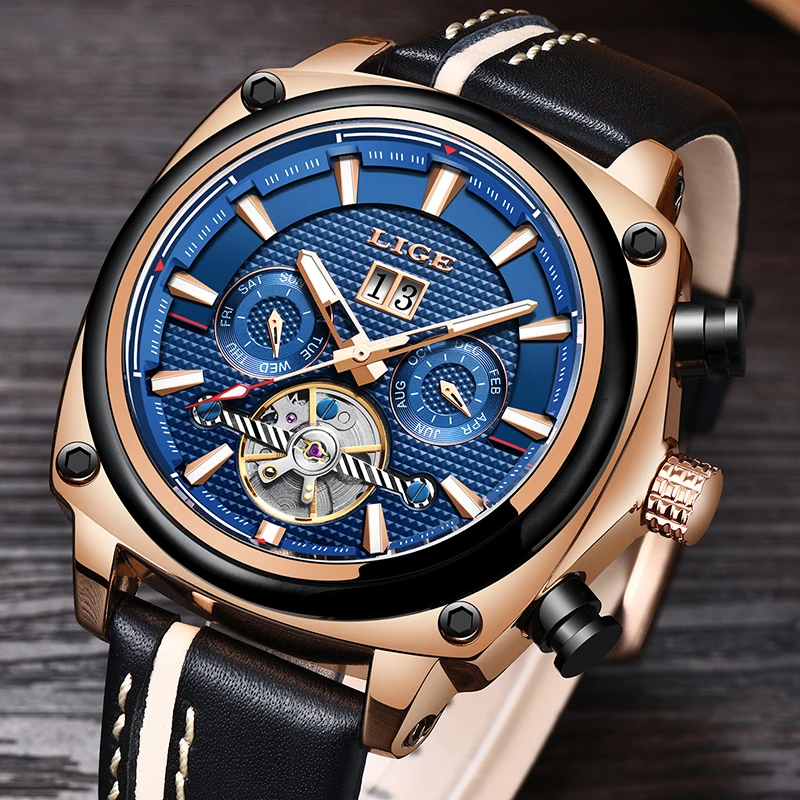 Reloj Hombre 2019 LIGE мужские часы Tourbillon модные роскошные спортивные механические