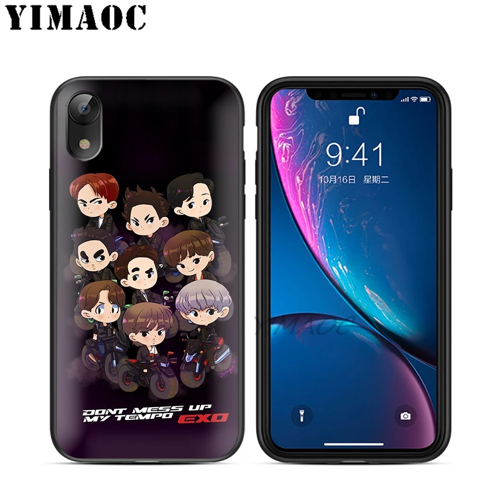 YIMAOC TEMPO EXO Новый Мягкий ТПУ Черный силиконовый чехол для iPhone X или 10 8 7 6 6S Plus 5 5S SE Xr Xs