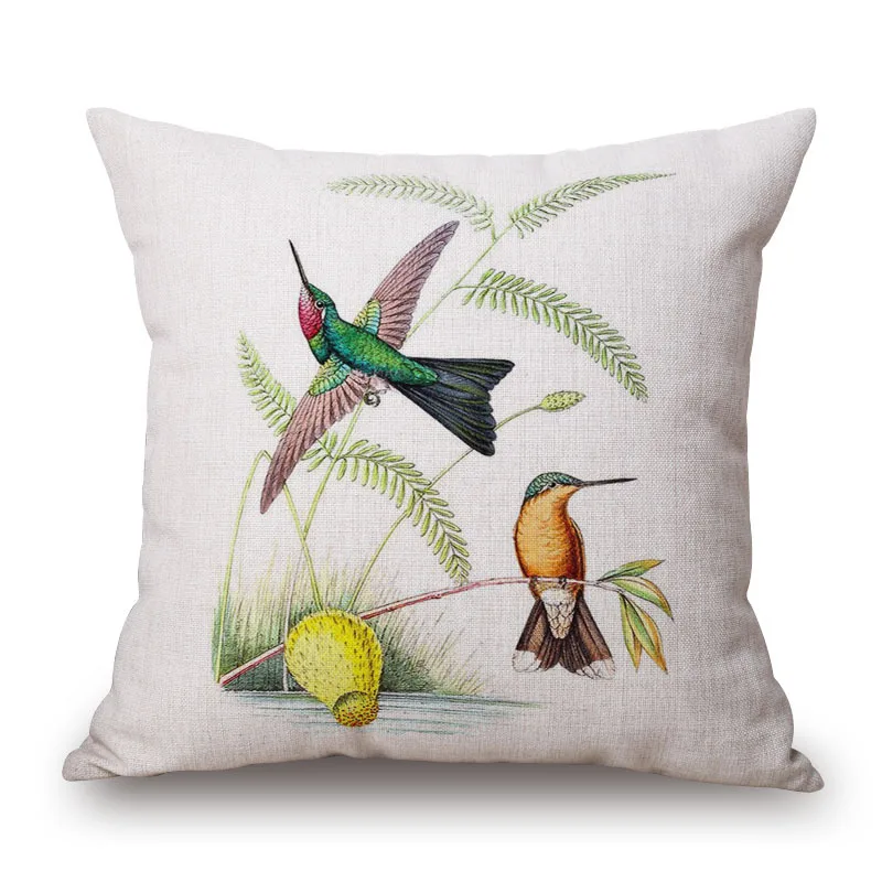 Новое Цветочное платье с птичками дизайн Повседневное Стиль диван-Подушка Чехол