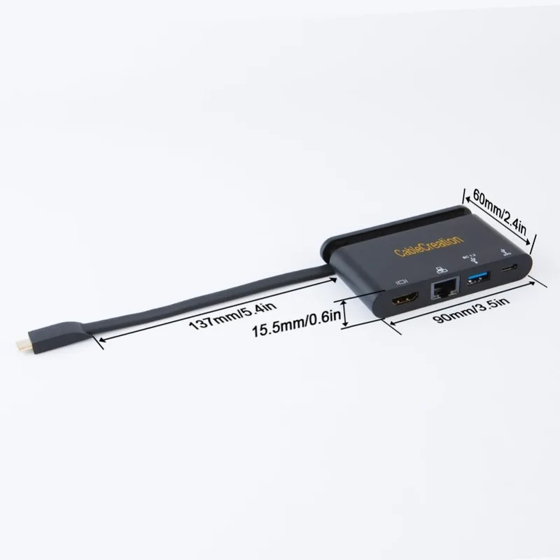 USB-C многопортовый адаптер концентратор USB Type C к HDMI 4K + 3 0 RJ45 Gigabit Ethernet для работы