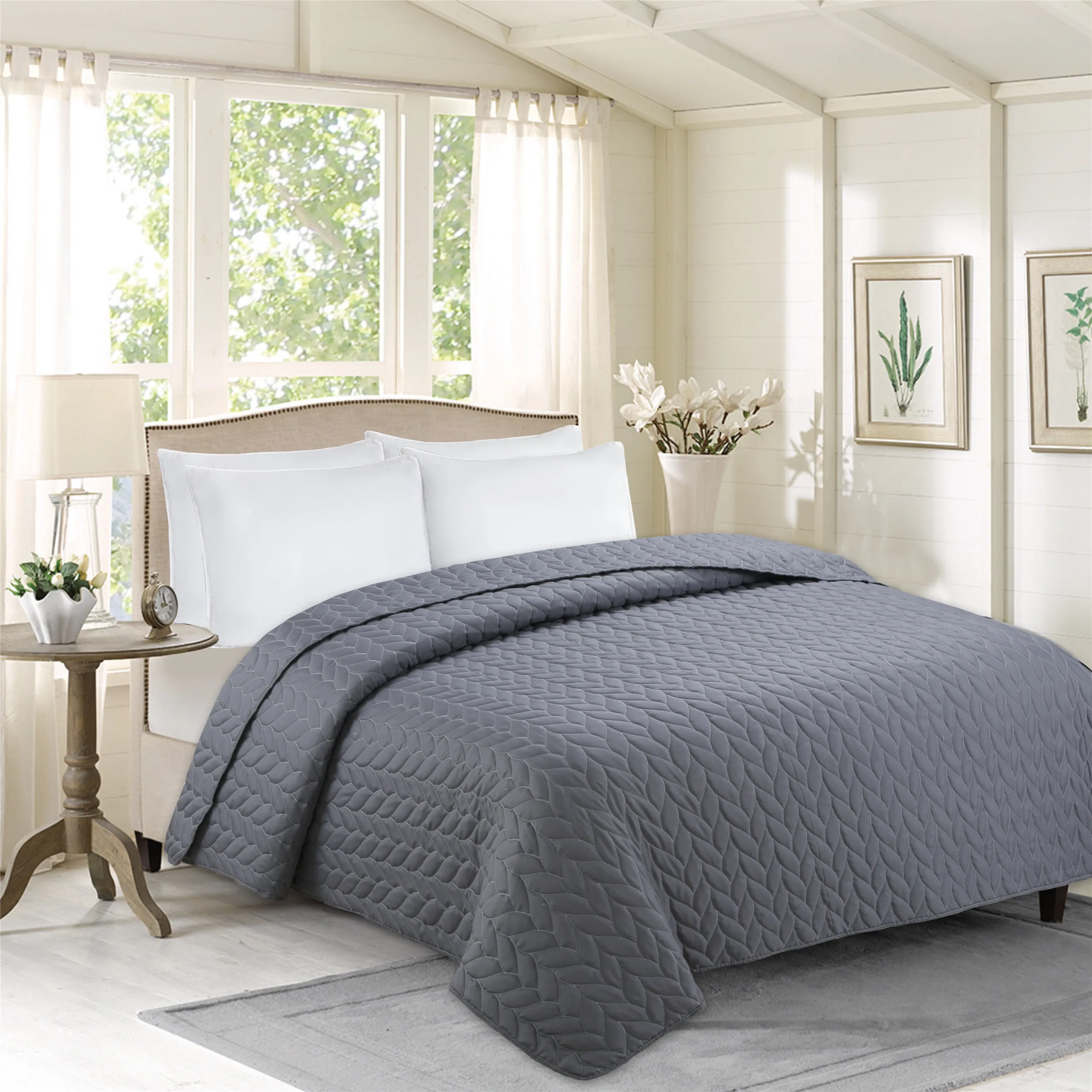 1 шт. милый элегантный покрывало в европейском стиле с принтом листьев и одеяло