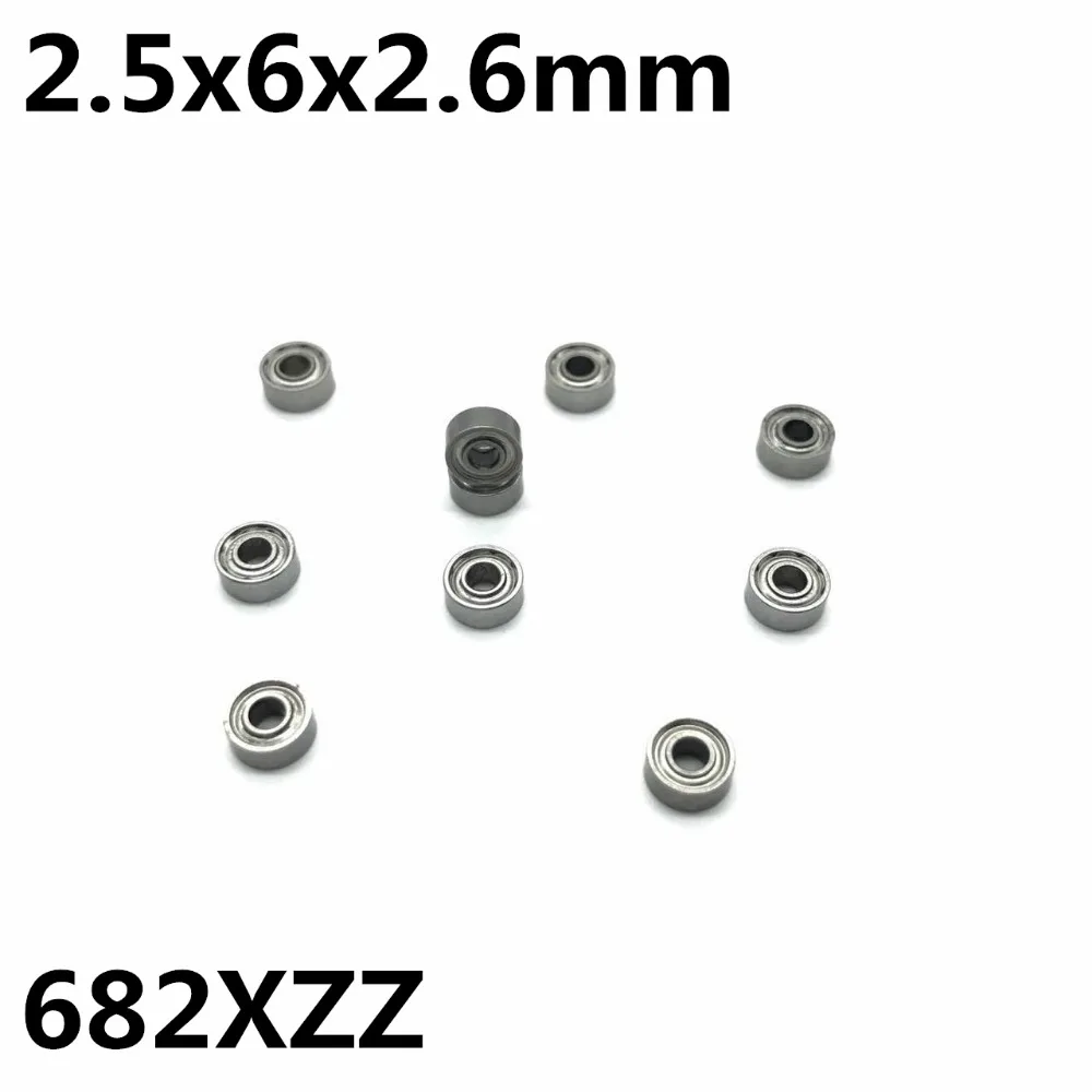 50Pcs 682XZZ 2.5x6x2.6 mm Deep groove ball bearing Miniature bearing High quality Model aircraft 682X 682