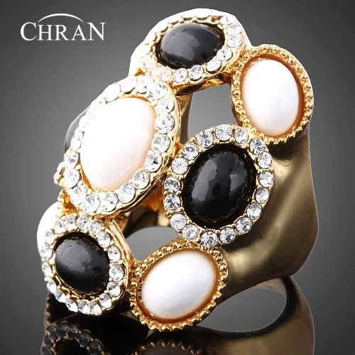 

CHRAN Class Gold Color Austrian Crystal Rings Jewelry Fashion Ladies Party Vantine Gift