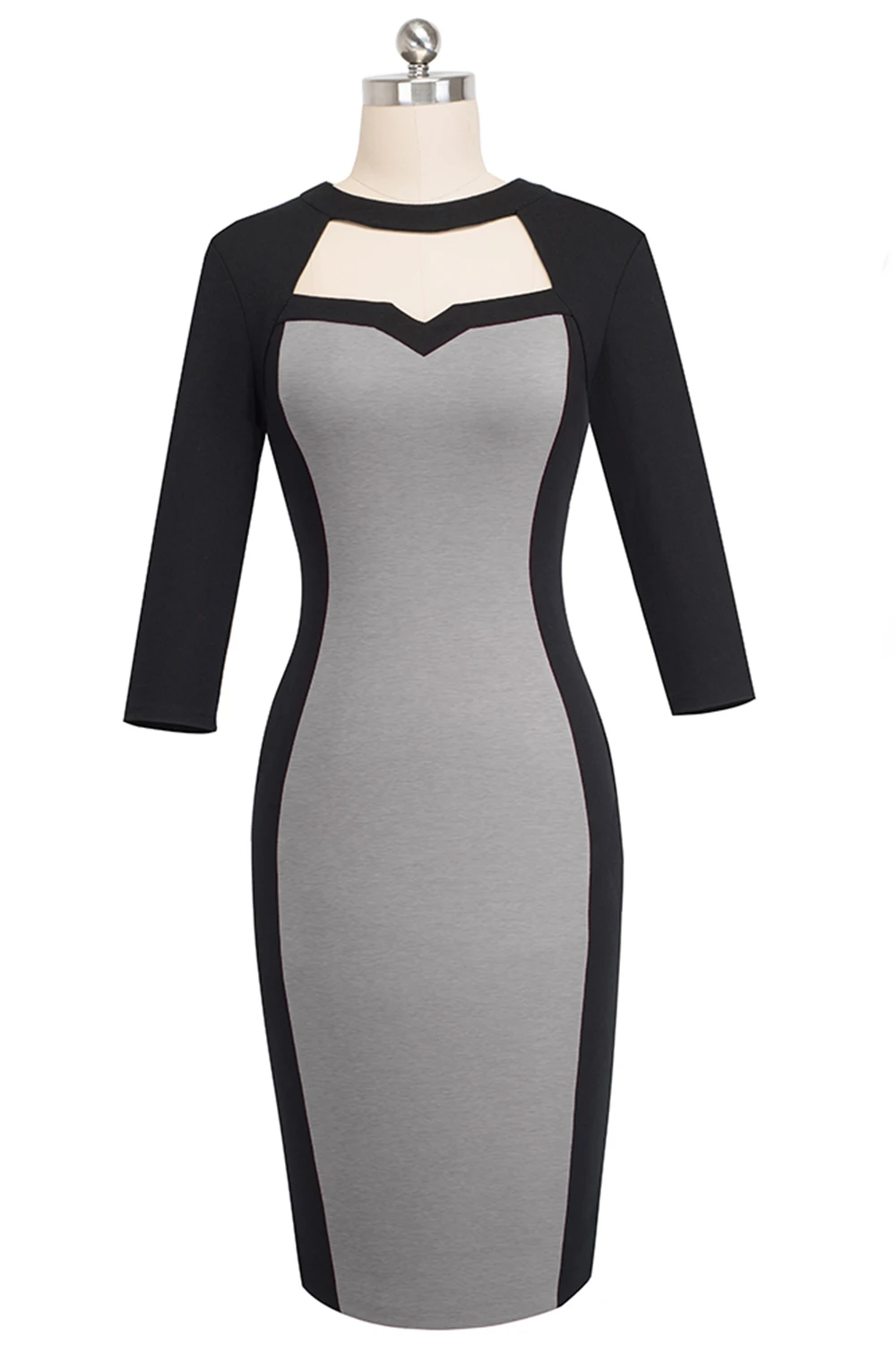 Женское Деловое платье-карандаш без рукавов элегантное облегающее платье с