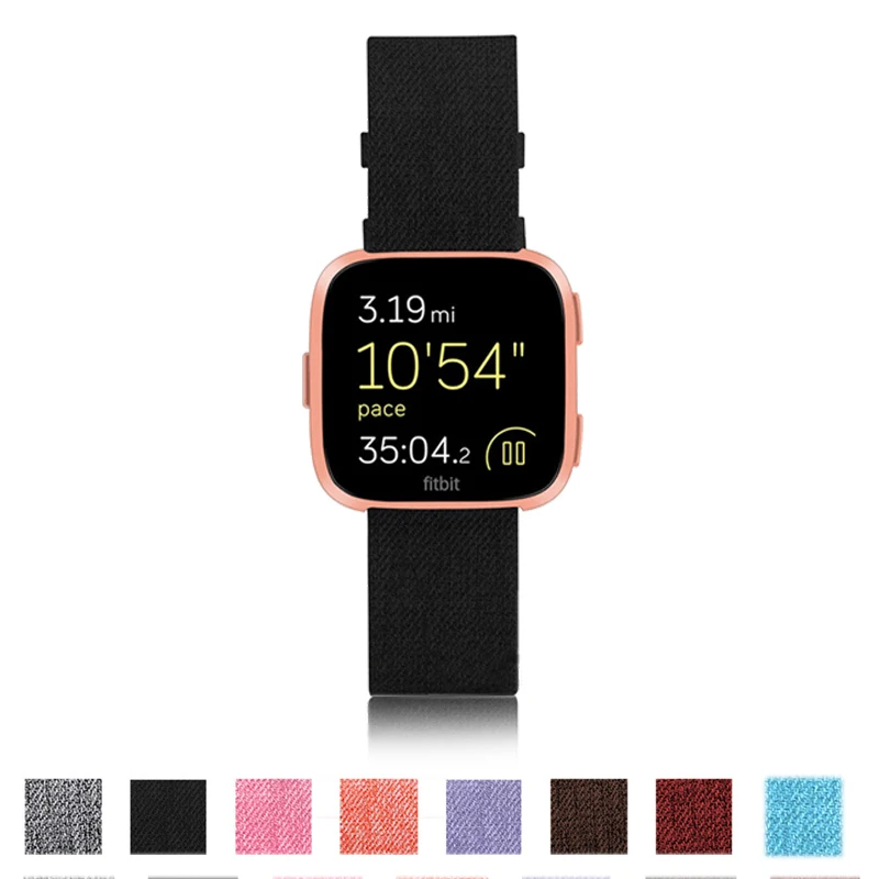 Холщовый ремешок для Fitbit Versa Band Замена стабильный ремешок для часов Fit bit Versa 2 Vesa Lite умный браслет Pulseira