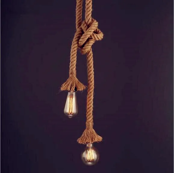 Винтажный подвесной светильник в стиле ретро из пеньковой ткани|lamp light kit|lamp post