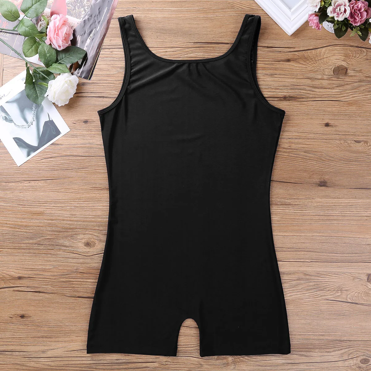Mens Swimwear Sleeveless Stretchy One Piece Swimsuit Male Sports Gym Bodysuit Yoga Gymanstics Leotard Dance Biketard Unitard | Спорт и
