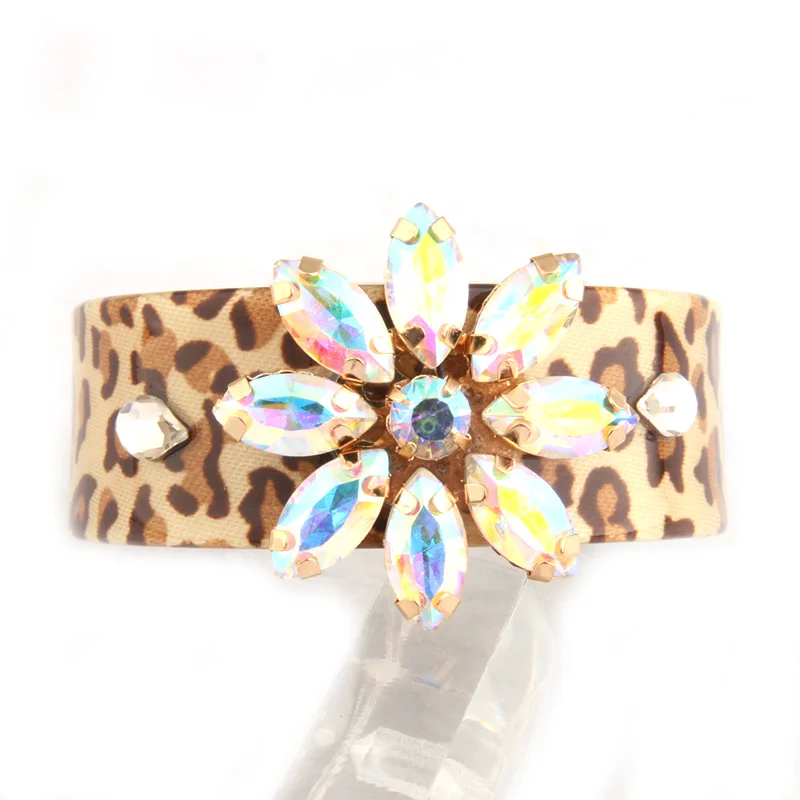 NeeFuWoFu браслеты из смолы с изображением кофейного тигра женские открытым