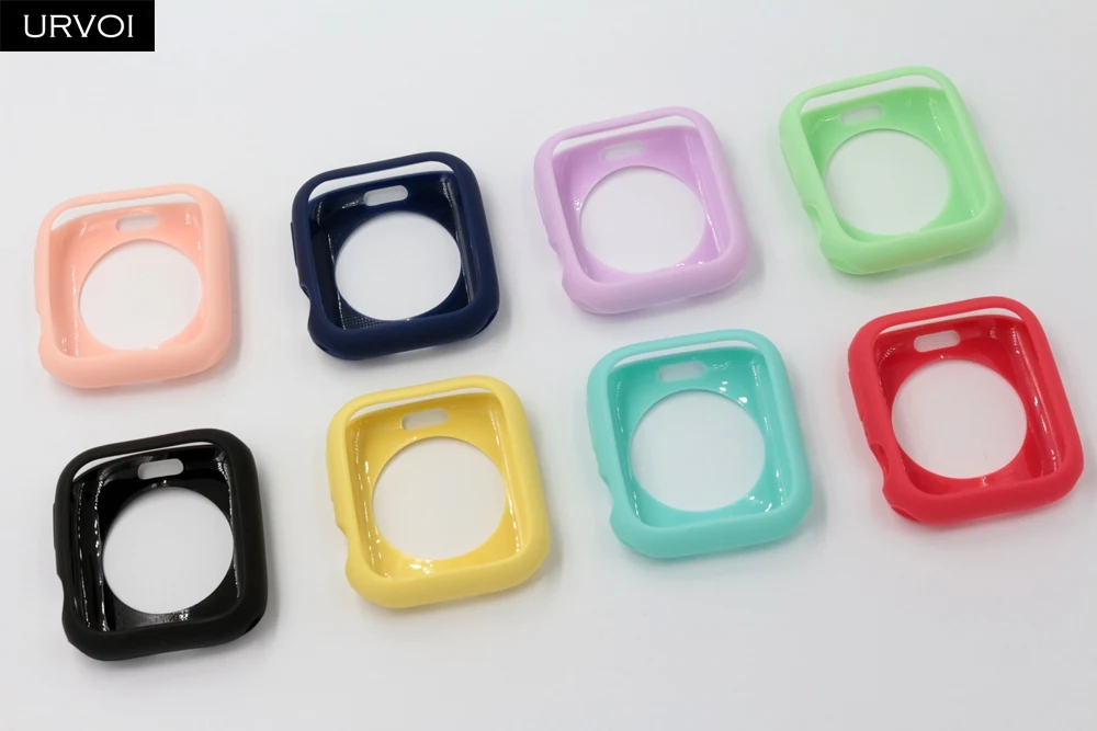 URVOI бампер для apple watch series 5 4 3 2 чехол для iwatch ТПУ карамельного цвета чехол тонкий защитный ультратонкий ремешок 40 мм 44 мм
