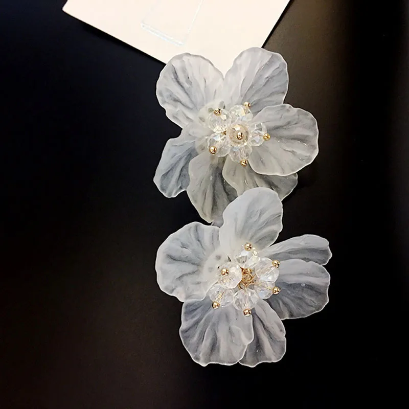 Женские серьги-гвоздики с крупным цветком RE корейские акриловые серьги