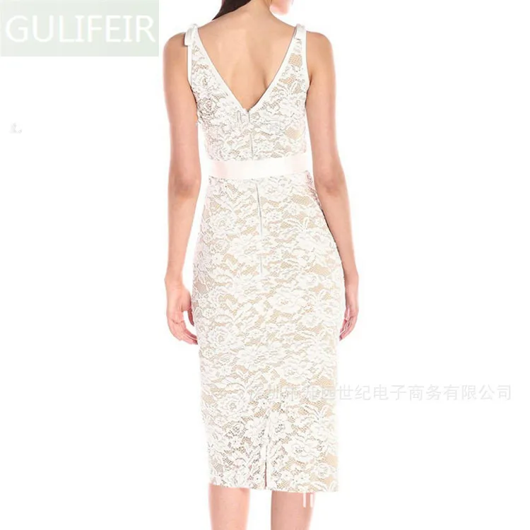 GULIFEIR Women dress Elegant Delicate backless Lace Casual Party Evening Bodycon Special Occasion Bride maid of Dresses | Женская одежда