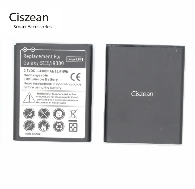 Ciszean 5 шт./лот 4300 мАч удлиненный аккумулятор + задняя крышка для Samsung Galaxy S3 III S 3 i9300