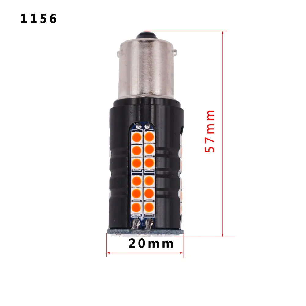 2 шт. 60 SMD 3030 светодиодный 1156 BA15S 1157 BAY15D Canbus белый желтый красный автомобиль P21W PY21W