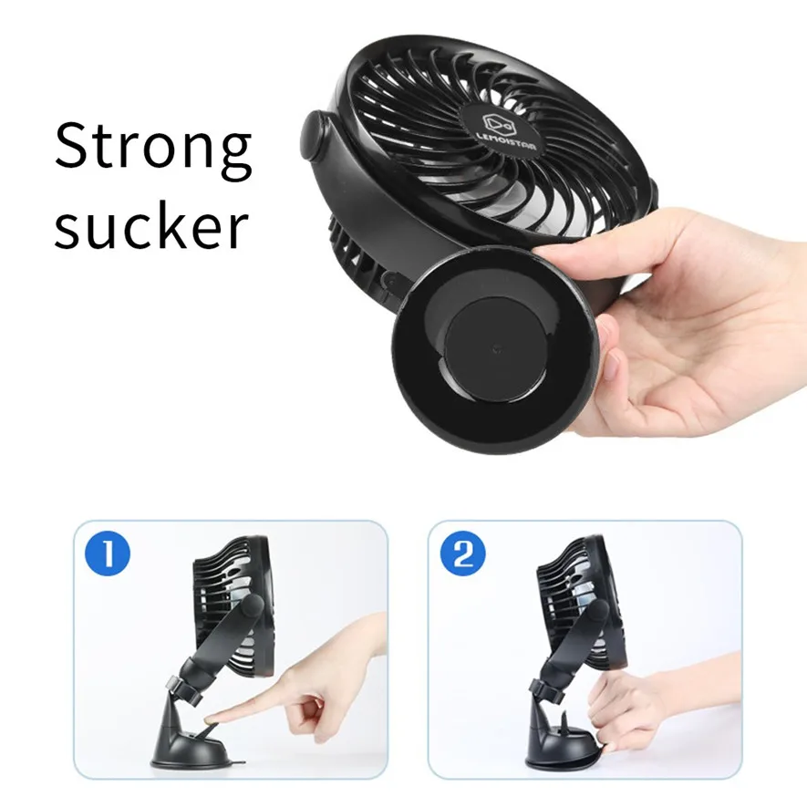 5 в USB вентилятор на батарейках для автомобиля и стола вращающийся 360 градусов
