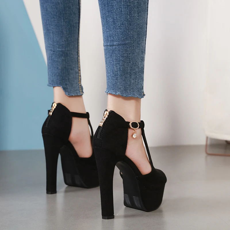 Женские туфли на толстой подошве сандалии в римском стиле высотой 15 см для