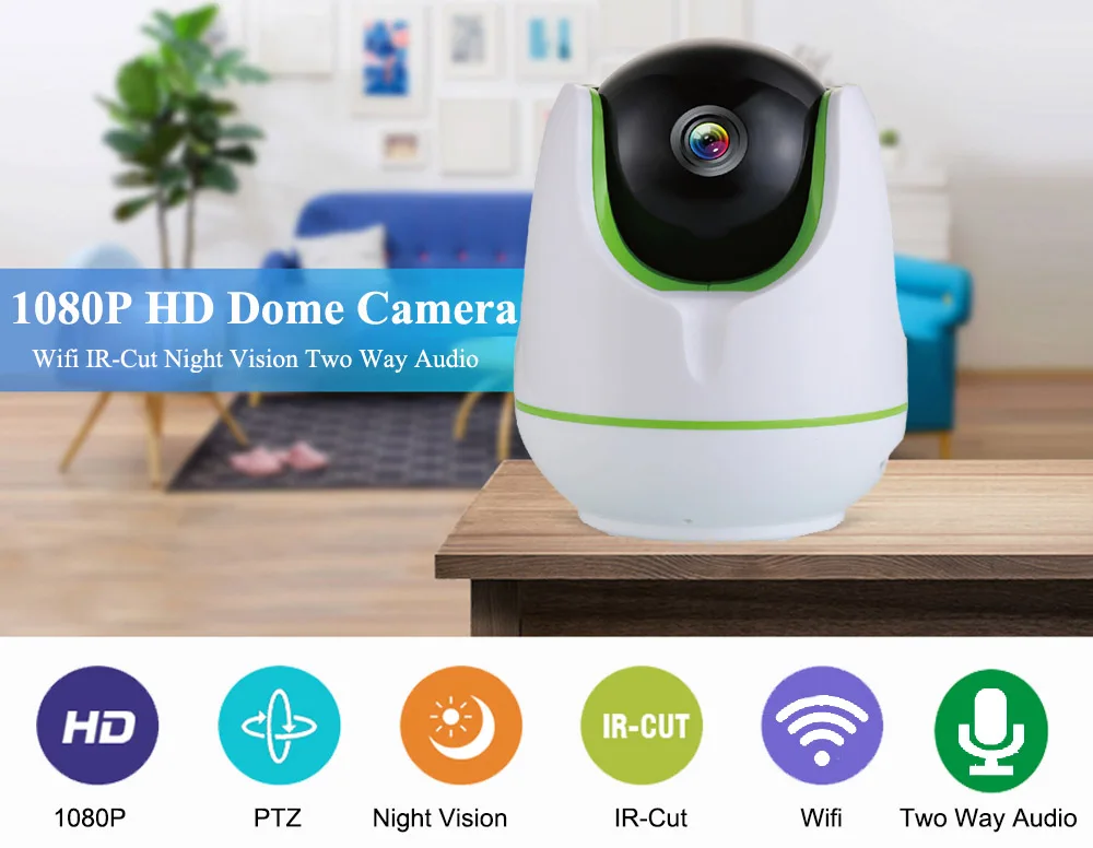 HD 1080 Домашняя безопасность Wifi IP камера двухсторонняя аудио беспроводная мини 2 0