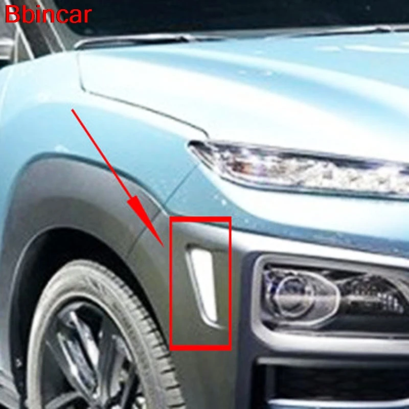 Bbincar для Hyundai Kona Encino 2018 2019 ABS Хромированная передняя сторона Truning Light Cover Frame Trim