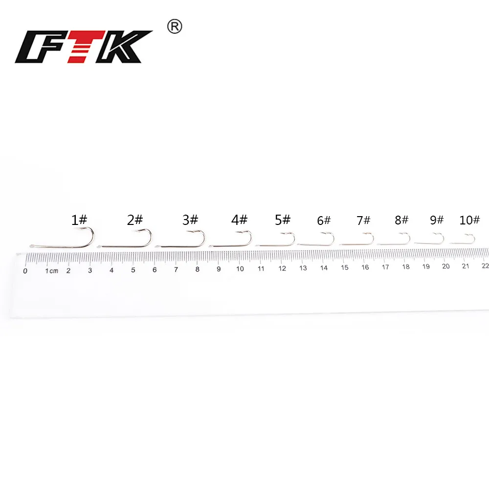 FTK колючий рыболовный крючкообразный крючок 100 шт./лот Size1#-Size10# Высокоуглеродистая сталь для ловли карпа Anzol рыболовные снасти