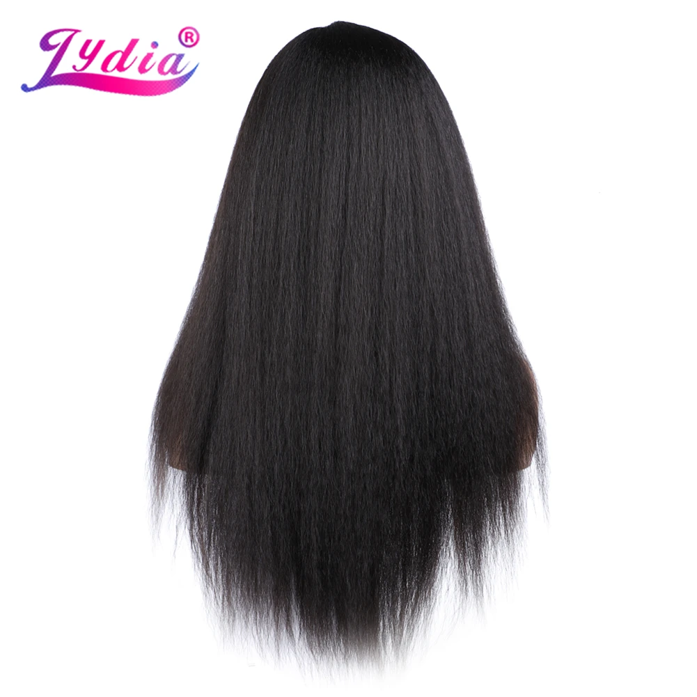 Lydia длинные курчавые прямые синтетические волосы парики для афроамериканских