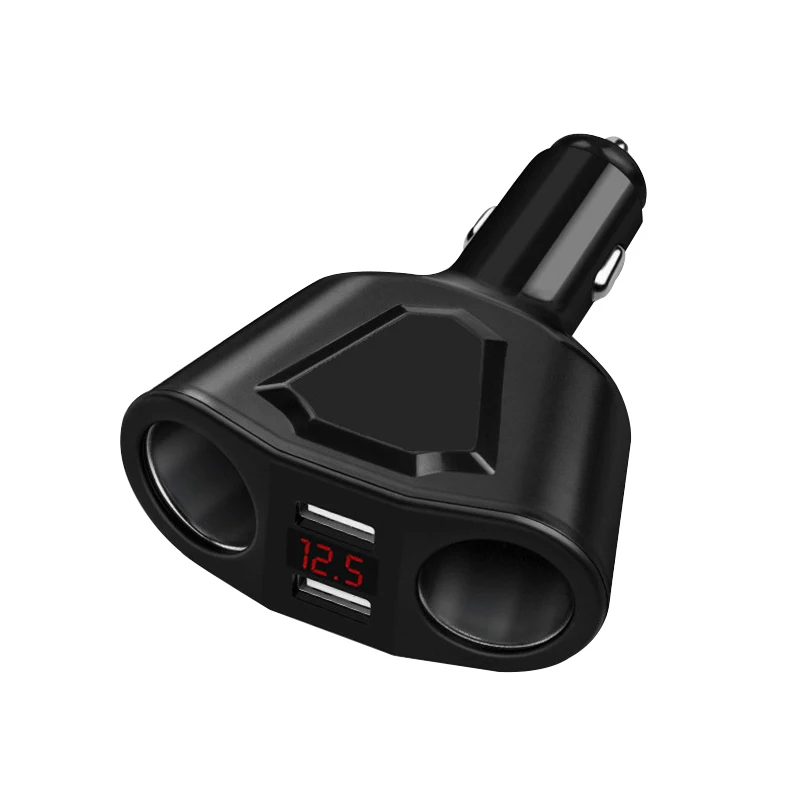 Black Totu двойной зарядное устройство USB+ 2 прикуривателя розетки 120 Вт Поддержка питания дисплей измеритель тока для iPhone iPad samsung - Тип штекера: Black