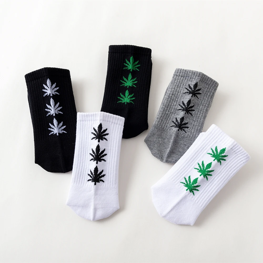 Женские Мужские забавные носки до лодыжки конопляные Meias длинные Happy Maple Leaf Sokken хлопок трава травы calcetines skarpetki meias WZXW005