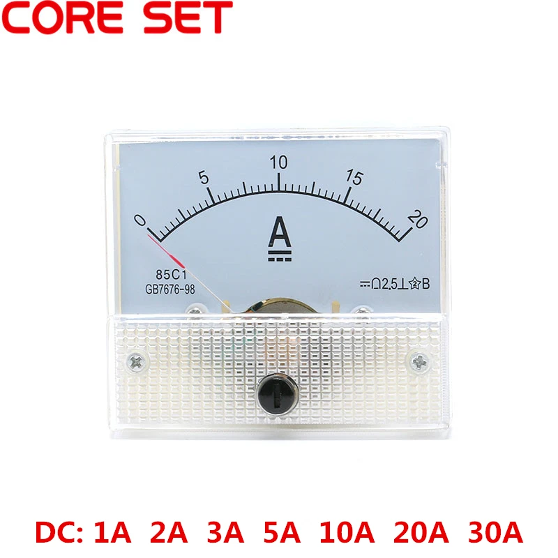 85C1 A DC аналоговая панель измерителя тока 1A 2A 3A 5A 10A 20A 30A Амперметр ток механические