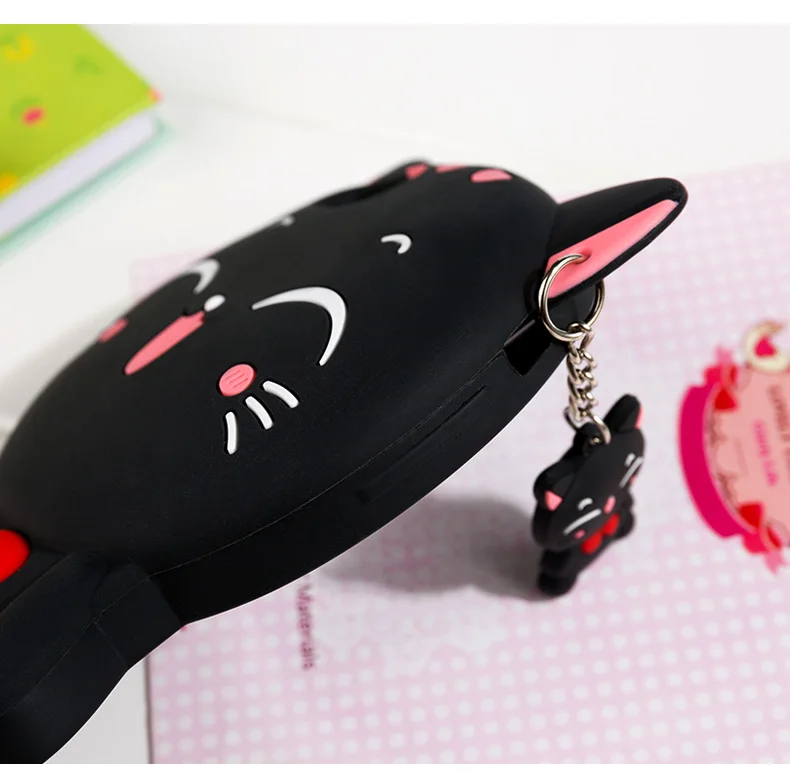 3D Cartoon Cute Lucky Cat Soft Silicone Back Cover For Samsung Galaxy S9 Plus Note 8 s9+ Phone Cases Coque Fundas Capa |