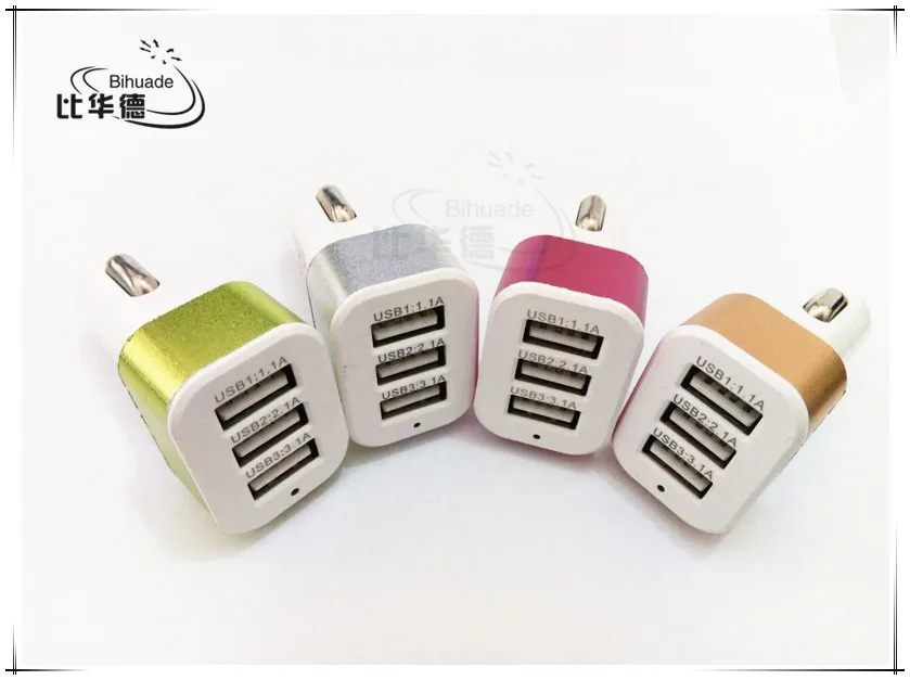 Новое тройное универсальное автомобильное зарядное устройство BIHUADE 3 порта USB