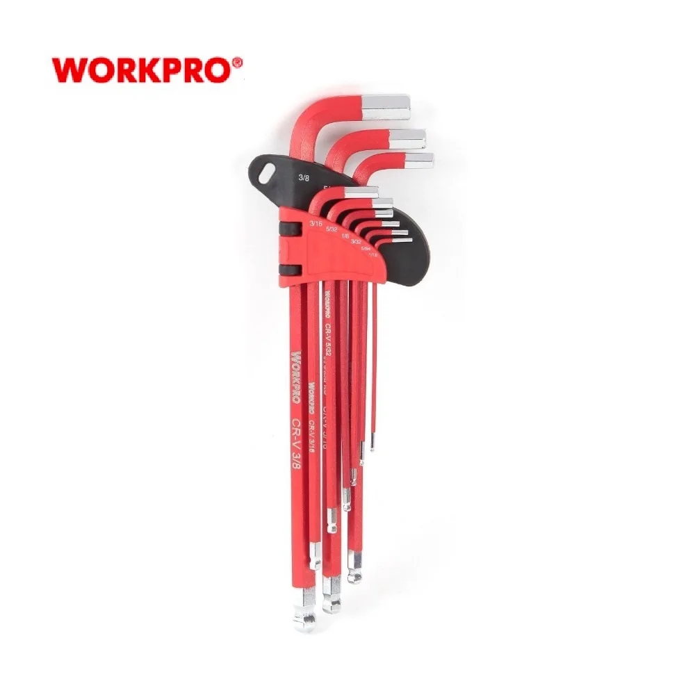 WORKPRO Набор шестигранных ключей длинные руки метрические шариковые точки