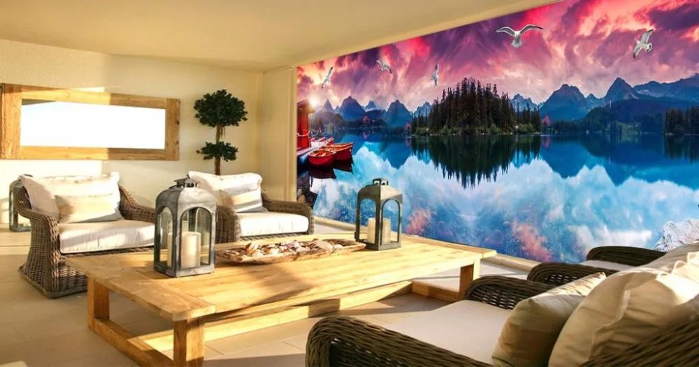 Обои на заказ природа пляж пейзаж живопись обои для стен 3 d гостиная настенная