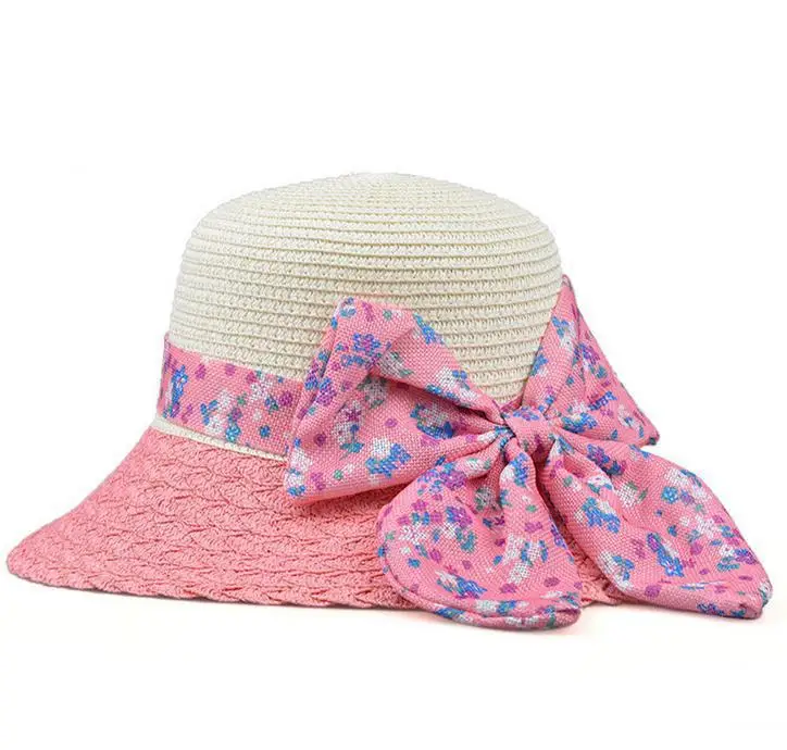 Cheap Brand New Fashion Summer 2014 Sun Hat For Women Straw Cap Beach Bow Floppy Shade Lady's Foldable Brime | Аксессуары для