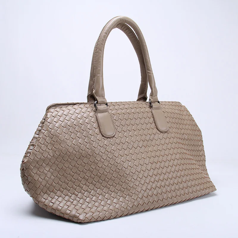 Фирменная Новинка большой ёмкость дорожная сумка крест накрест тканая кожаная