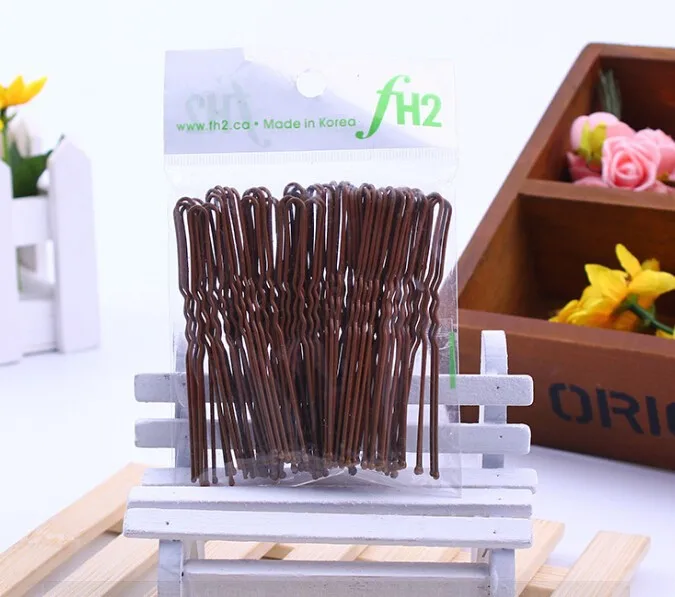 Bobby pins коричневый заколки для волос Профессиональный макияж для волос производитель аксессуаров с круглым носком заколки для волос 100 шт/партия заколки для волос Розничная/