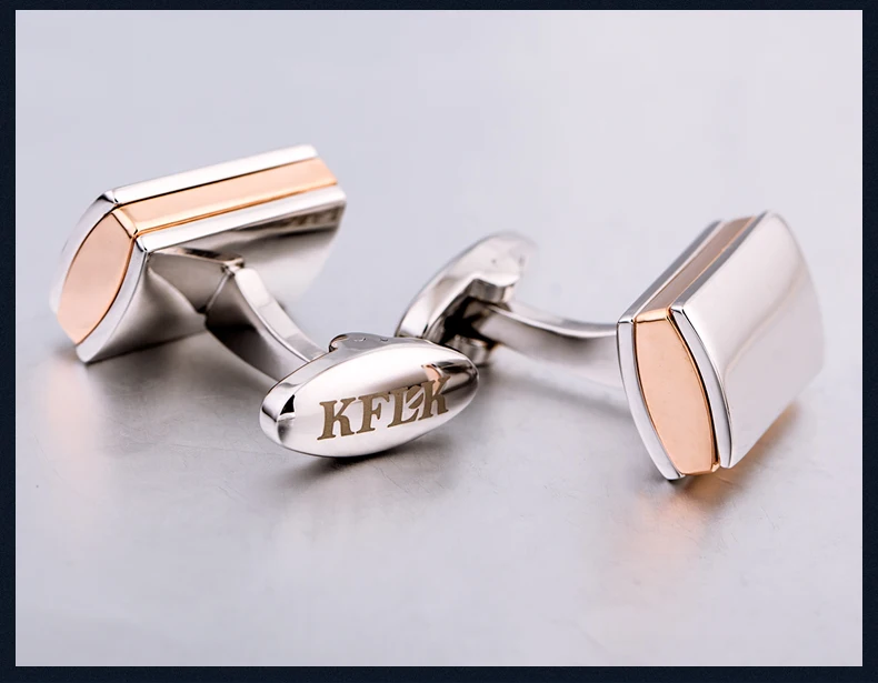 KFLK Роскошные модные запонки для рубашек, мужские фирменные запонки на пуговицах с кристаллами, серебряные запонки, высокое качество, черные ювелирные изделия