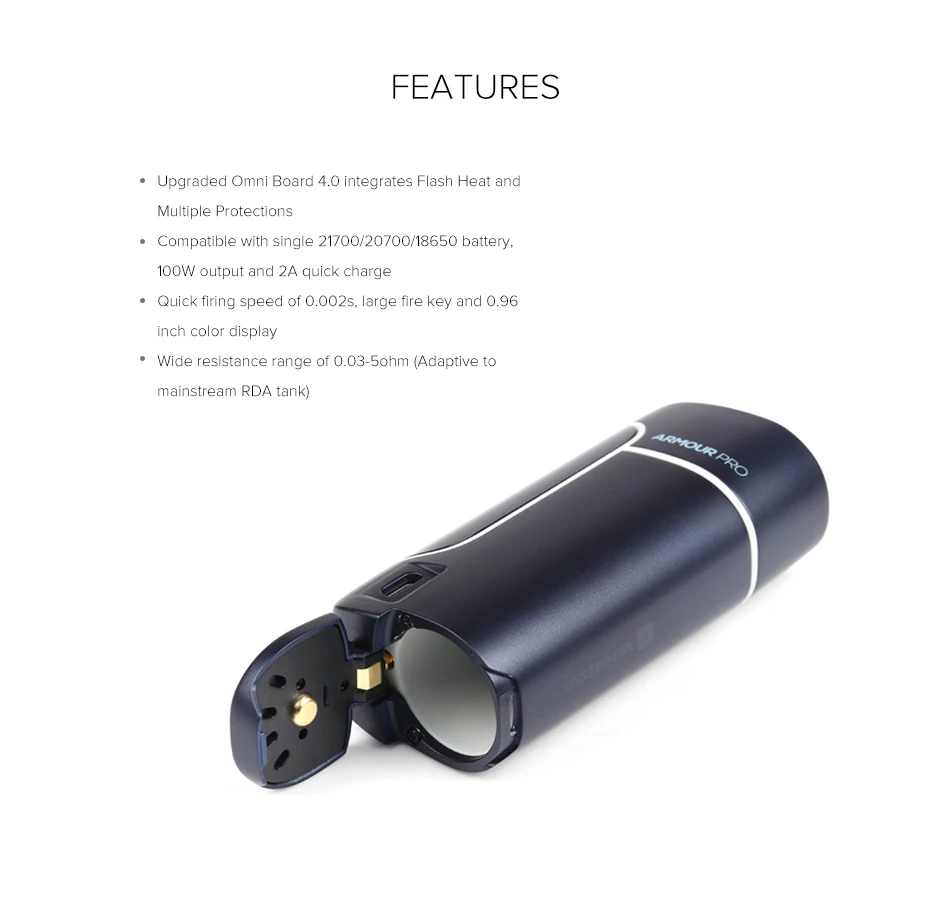 100 Вт Vaporesso Armour Pro Mod электронная сигарета 18650 21700 коробка мод для каскадного детского танка VS Vaporesso revenger Vape