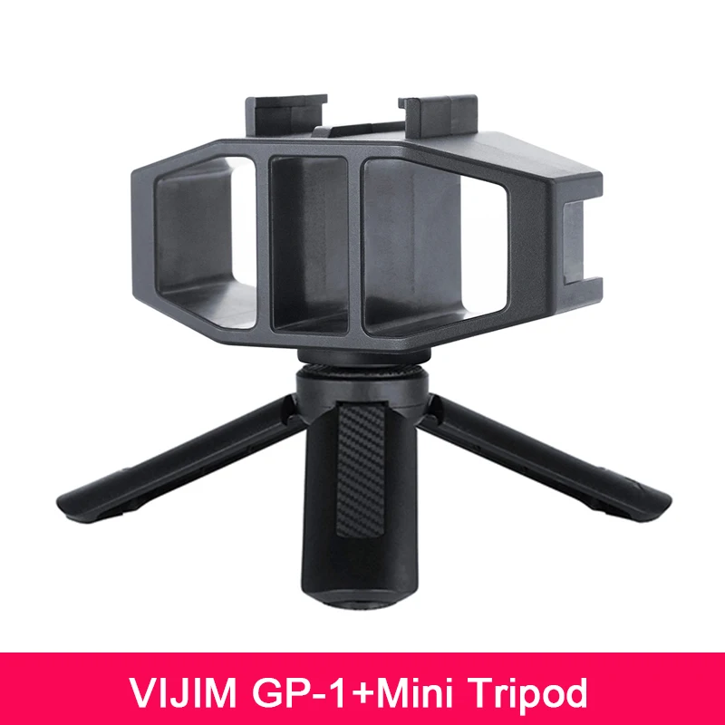 Зеленый цвет Go Pro Vlogging установочный кронштейн двойной Холодный башмак микрофон и светильник штатив крепление для GoPro Hero 8 7 6 5 SJcam eken спортивные камеры - Цвет: Зеленый цвет