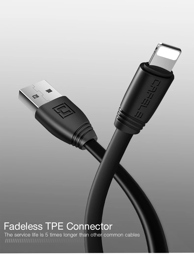 CAFELE кабель USB для iphone XR XS Max X 8 7 6 Plus 5S зарядка через usb usb-кабель для синхронизации данных прочный безвредный для йоги TPE 5V 2.1A 50 см/120 см