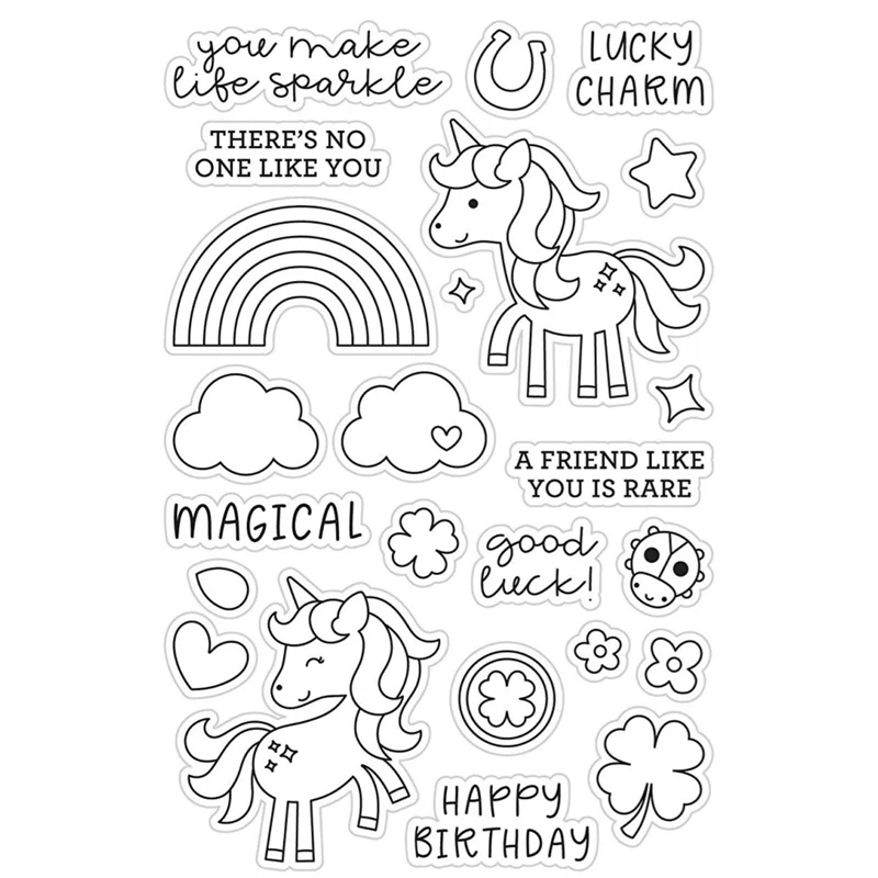 Прозрачные штампы единорога/силиконовые уплотнения для скрапбукинга